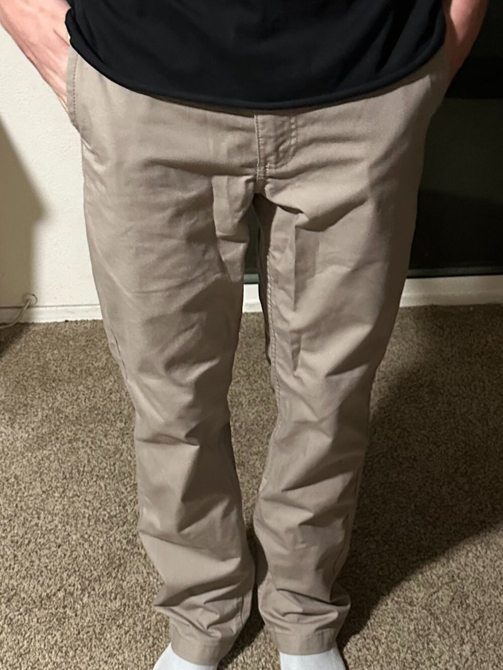 Vans Men's Khaki Straight Chinos - Light Tan
